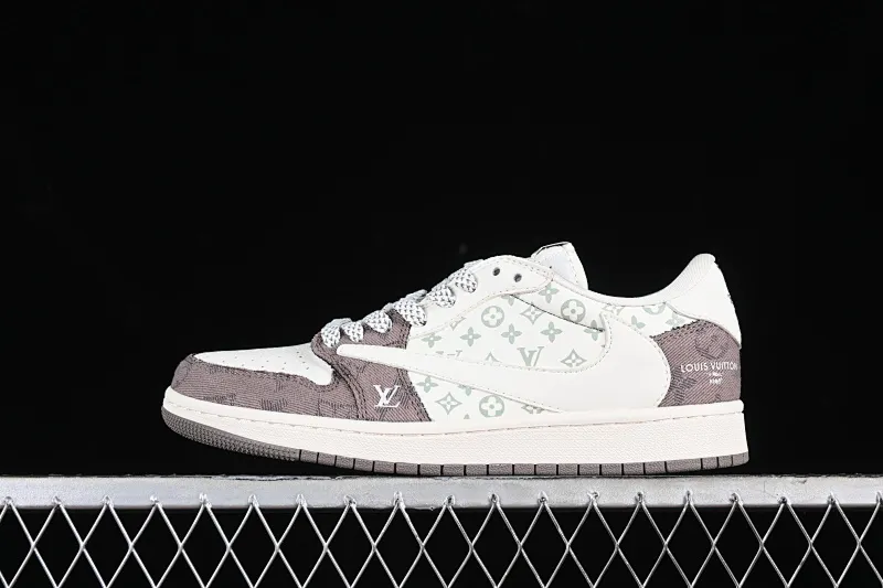 All categories Air Jordan Jordan series basketball shoes Air Jordan 1 Low High-end customized low-top sneakers Travis Scott x Fragment Design x Air Jordan 1 Low OG SP AJ1 Joe 1 LV joint light gray denim low-top cultural casual sneakers SJ2068-105